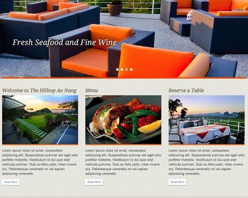 Hilltop Restaurant Ao nang Phuket Web Design